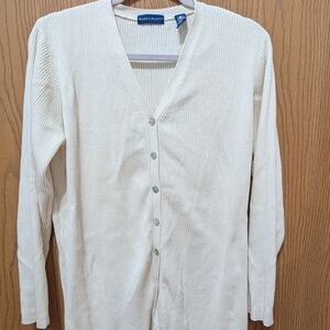 Karen Scott Women's Cream Cardigan Sweater